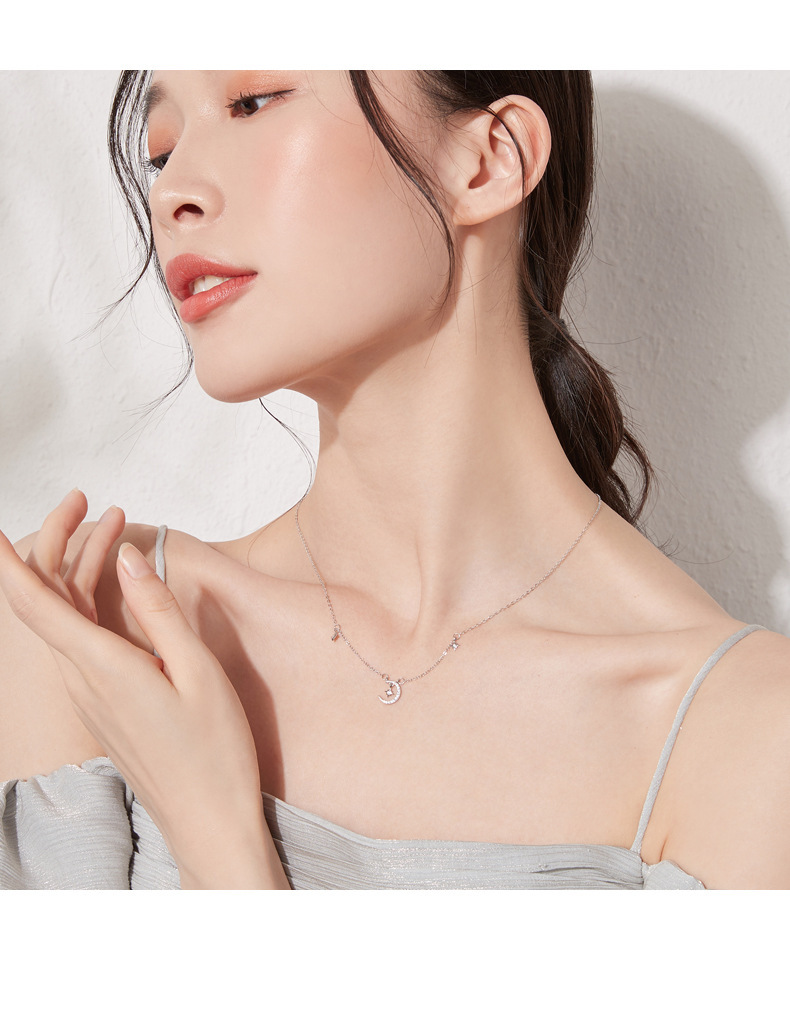 chomel星月项链女小众品牌设计感ins冷淡风锁骨链夜市地摊饰品