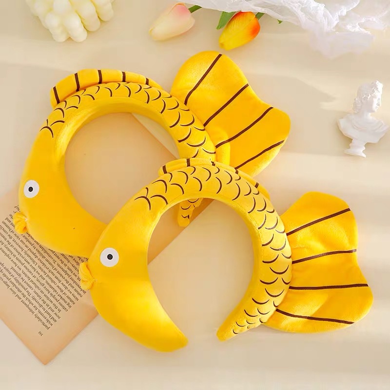 可爱卡通毛绒发卡韩版洗脸头箍女网红同款小鱼发箍赵露思同款饰头