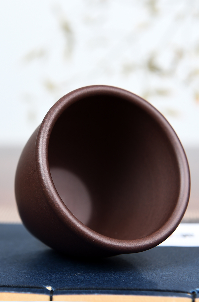 宜兴紫砂茶杯大号主人杯水杯纯手工功夫茶具紫泥单杯品茗杯紫砂杯