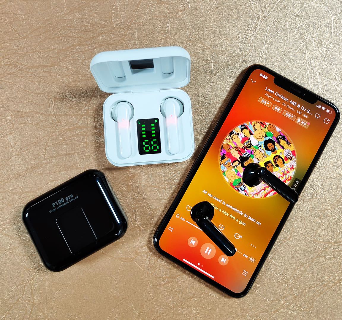 跨境爆款p100pro触摸数字显示siri礼品工厂直销tws无线蓝牙耳机