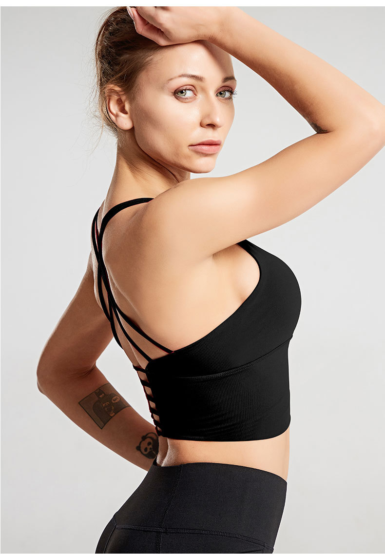 2020跨境爆款双面锦运动文胸女 欧美性感美背防震聚拢瑜伽内衣bra