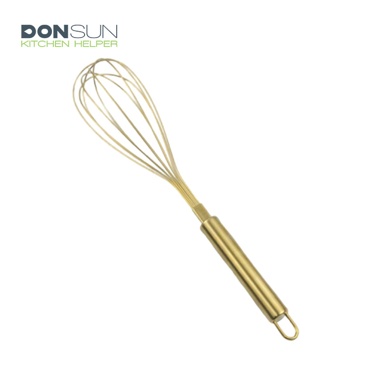 11.5 Inch Egg Beater Nordic Style Rose Gold Manual Eggbeater Egg Beater Brass Stainless Steel Cream Blender