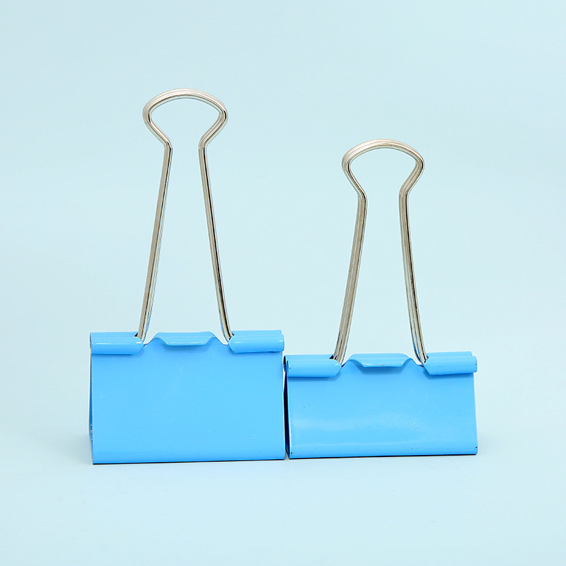 教室办公试卷文具夹金属彩色长尾夹票据文本铁夹子盒装燕尾夹套装