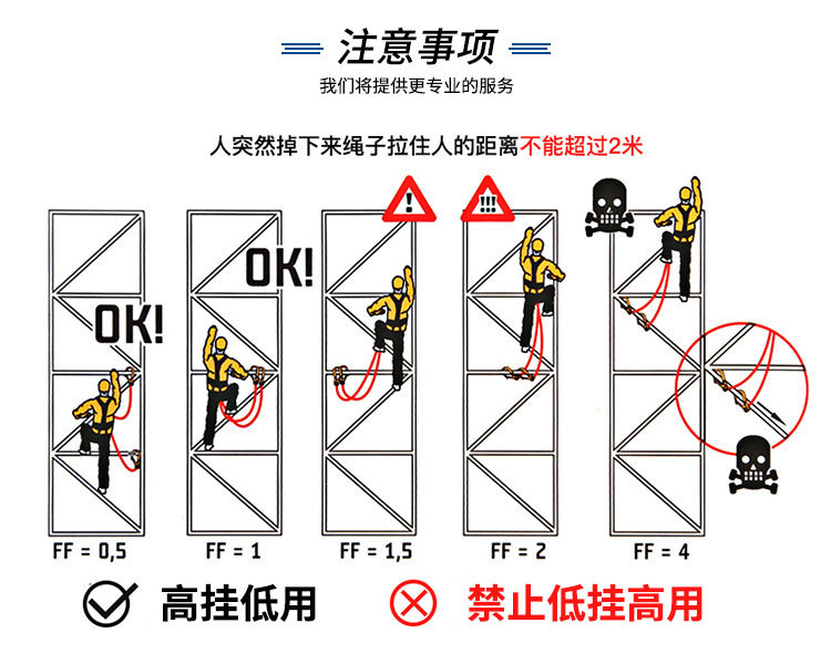 欧式涤纶全身安全带 双绳双大钩/双中钩带缓冲包高空作业防坠落