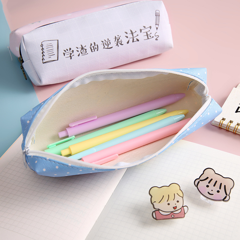 Cartoon Cute PU Leather Pencil Case Student Studying Stationery Pencil Case Pencil Bag Factory Student Gifts Wholesale