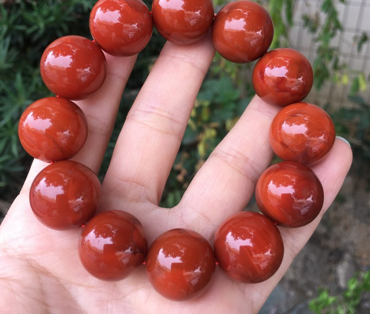 收藏级凉山川料南红满肉手串红润火焰纹18mm以上直播货源厂家直销