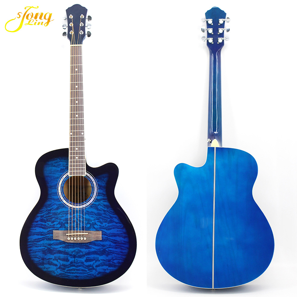 40寸民谣木吉他经典吉他复古新手初学者吉他蓝色