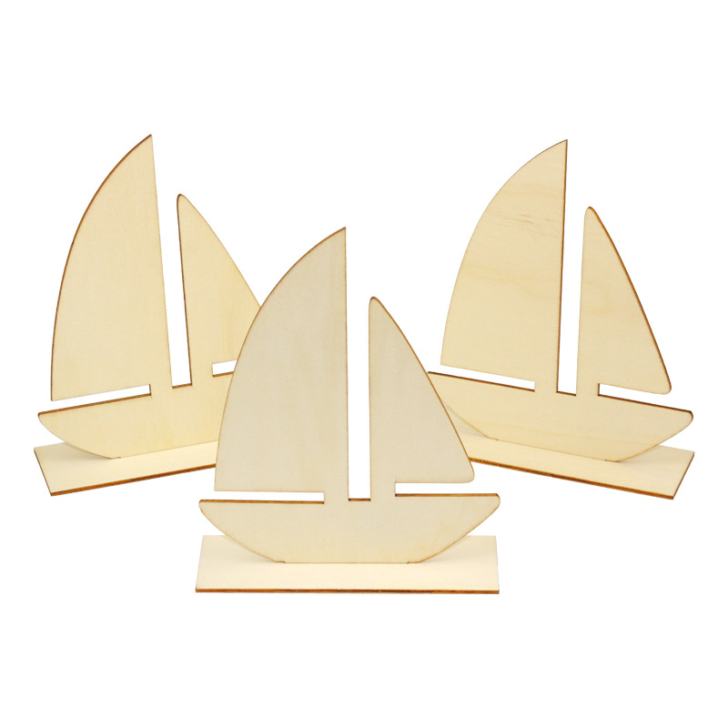 【帆船】创意手工diy 白胚 绘画 粘土底板 雪花泥彩泥模具