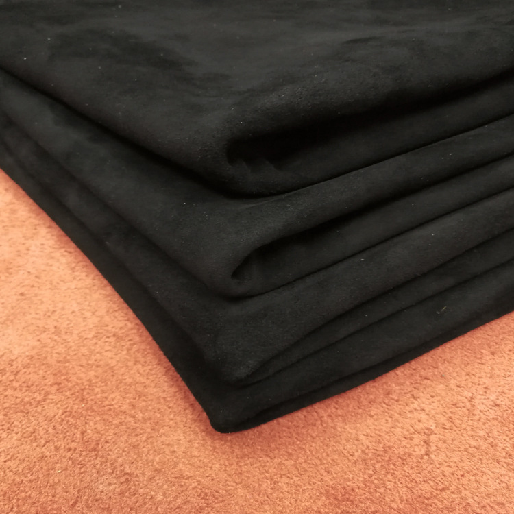 头层羊反绒 现货黑色羊猄皮 混种羊皮翻毛皮面料 服装箱包用料