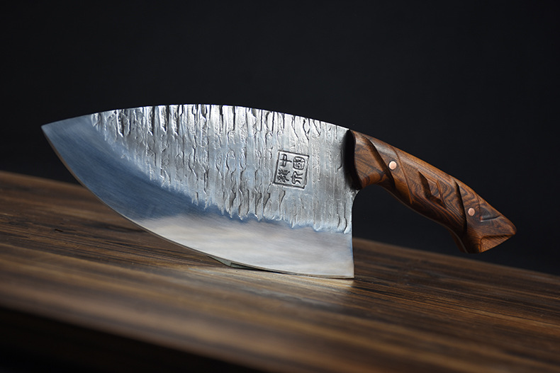 弧形尖头锋利切片刀龙泉鬼手作古锻手工锻打老式家用菜刀厨师刀具