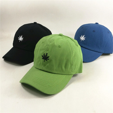 春季新款帽子刺绣树叶鸭舌帽女韩版休闲学生时尚嘻哈情侣棒球帽