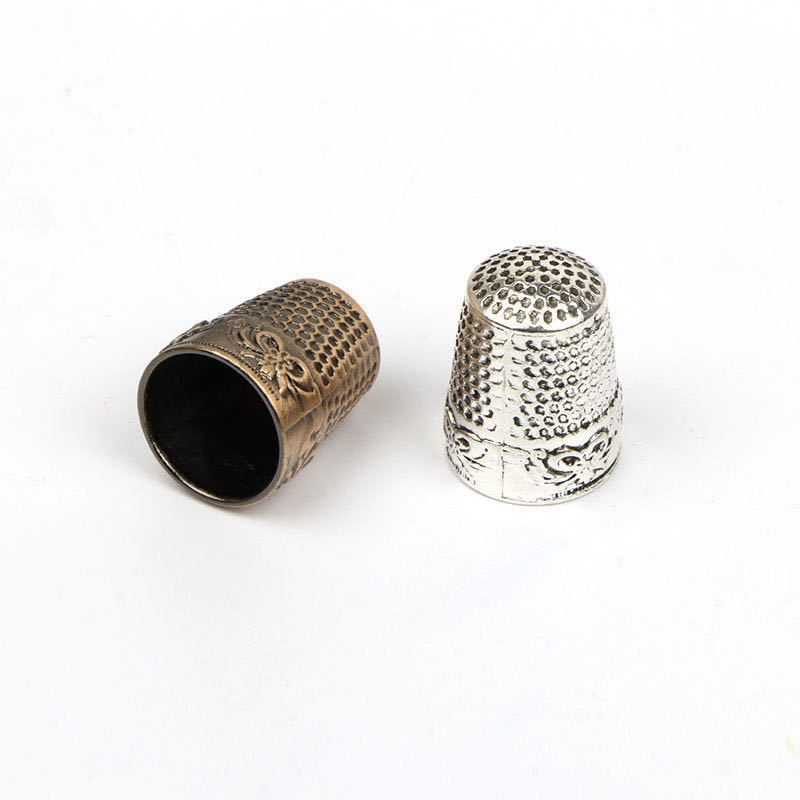 c320555复古铜指套顶针箍套十字绣顶针器加厚可调节铜制缝纫工具