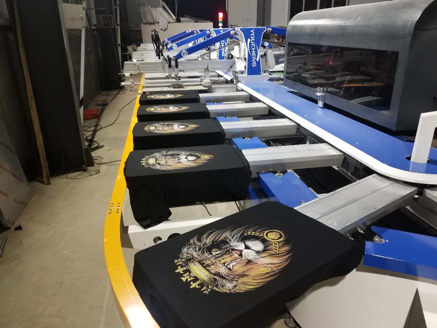 厂家自销高精度全自动8色30工位椭圆印花机 短袖t恤服装印花批发