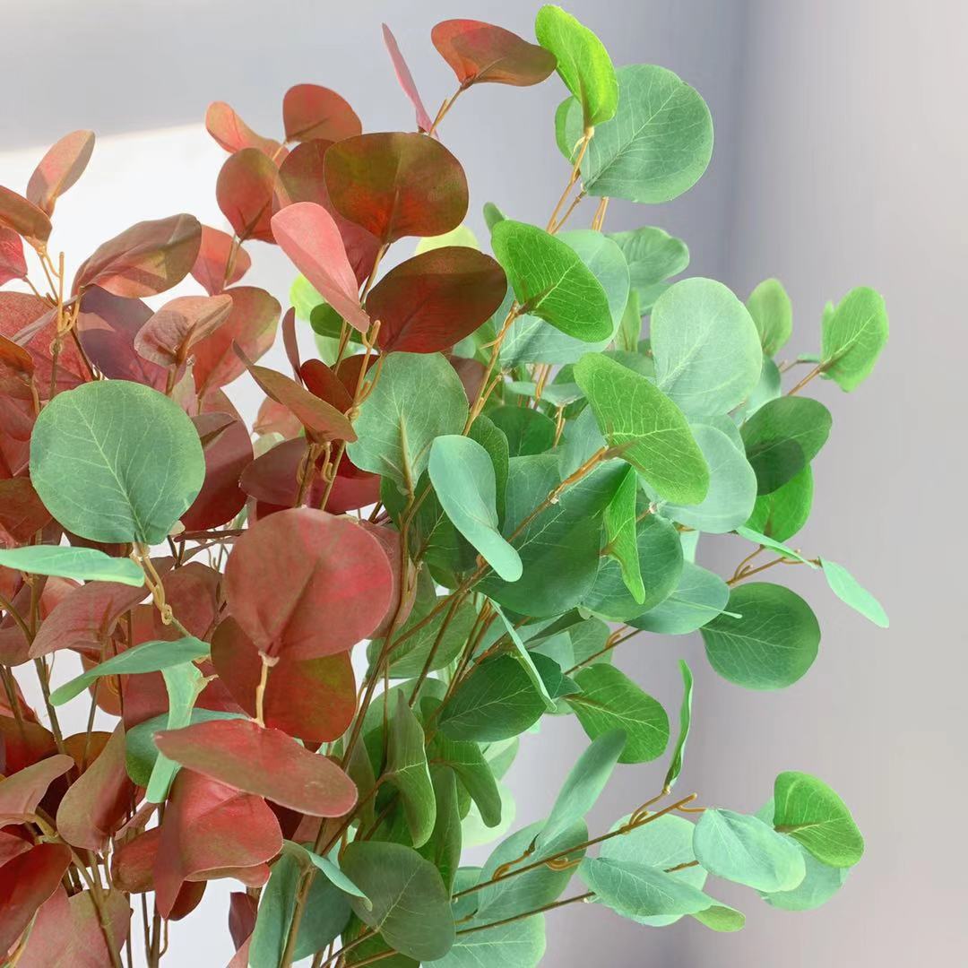 法式尤加利叶苹果叶圆形插花仿真植物仿真花批发插花辅材桉树叶