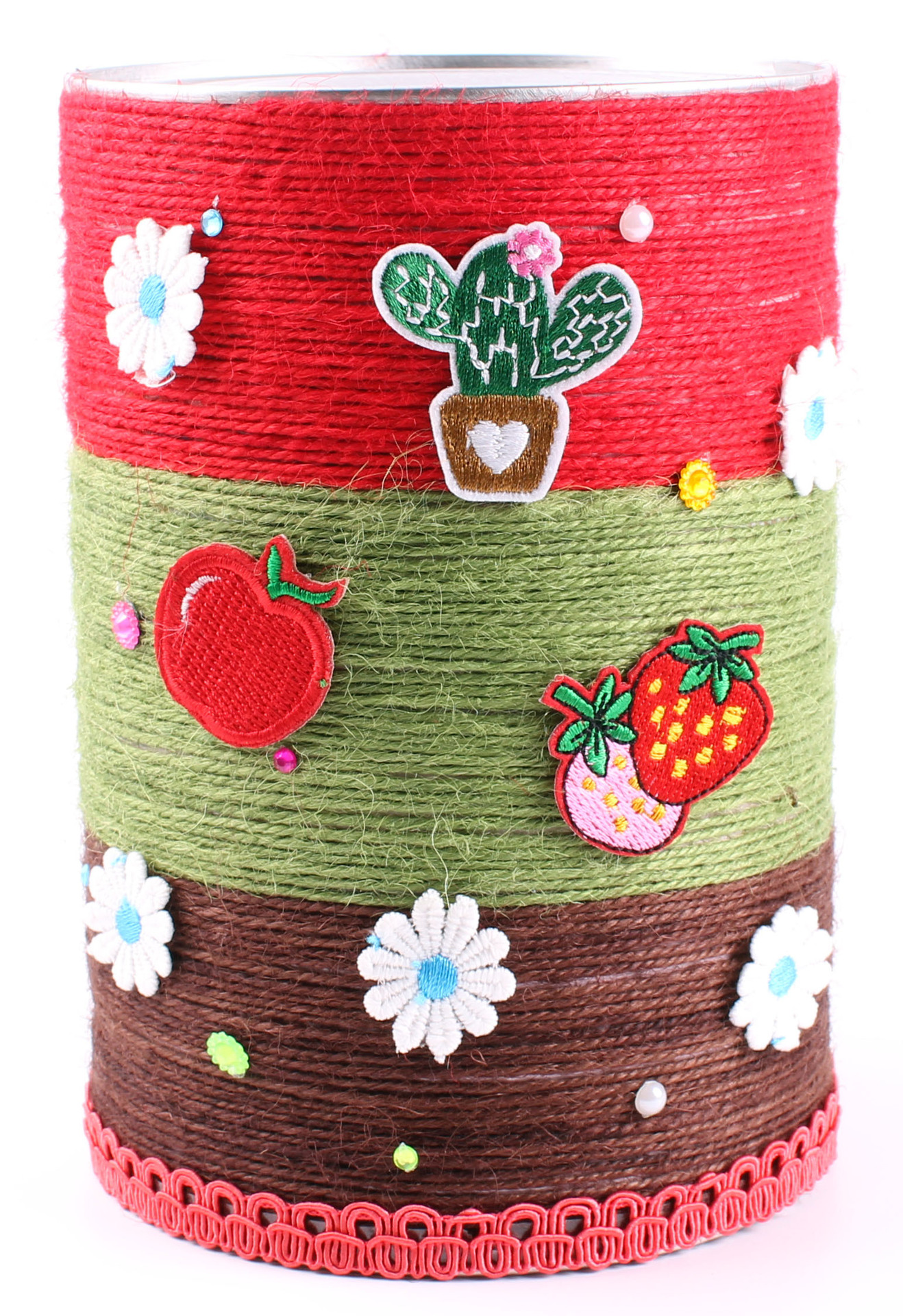 麻绳瓶子奶粉罐diy手工废物利用收纳装饰幼儿园创意花瓶制作材料