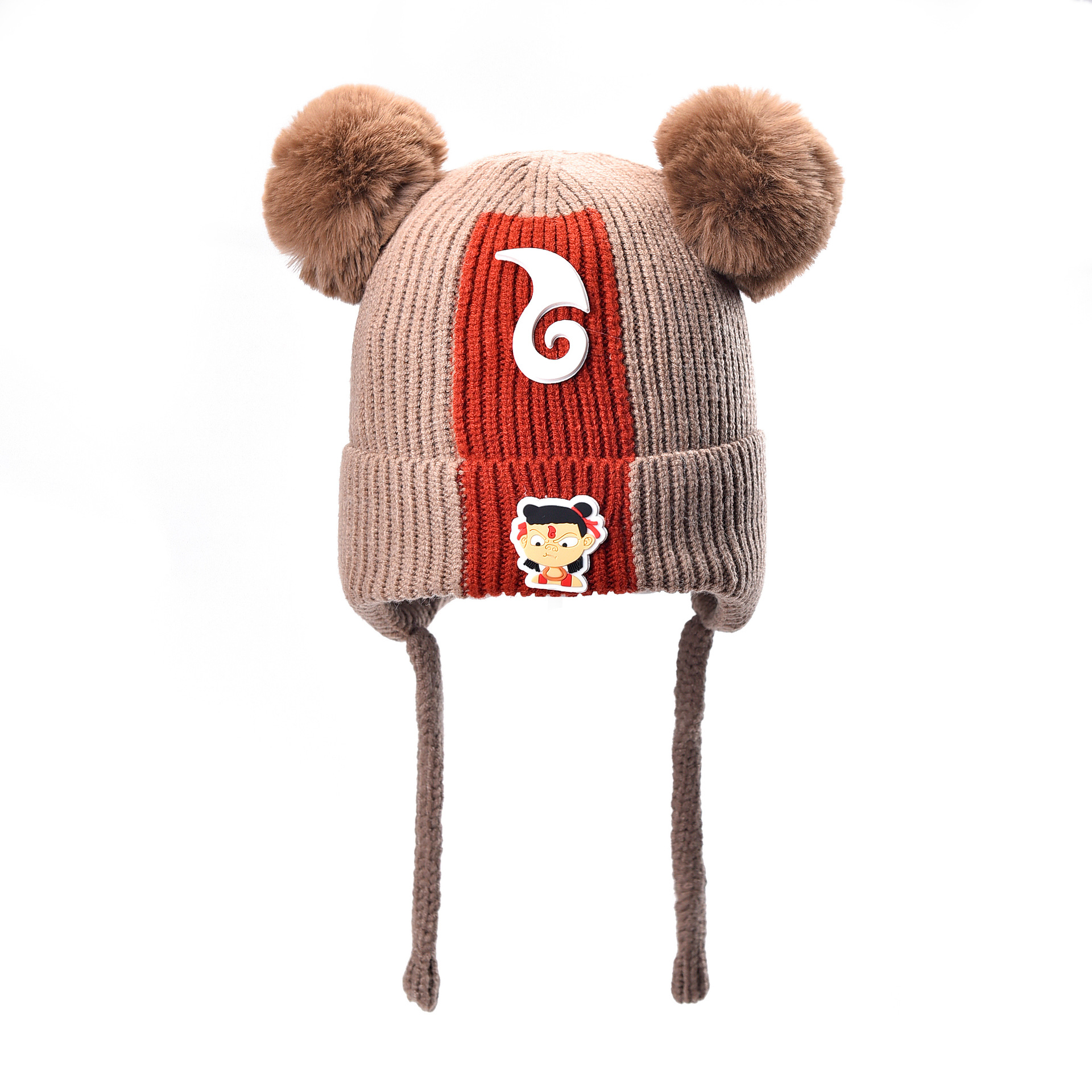 Autumn and Winter New Children's Knitted Hat Boys and Girls Earmuffs Hat Thickened Warm Hat Outdoor Hat Customization