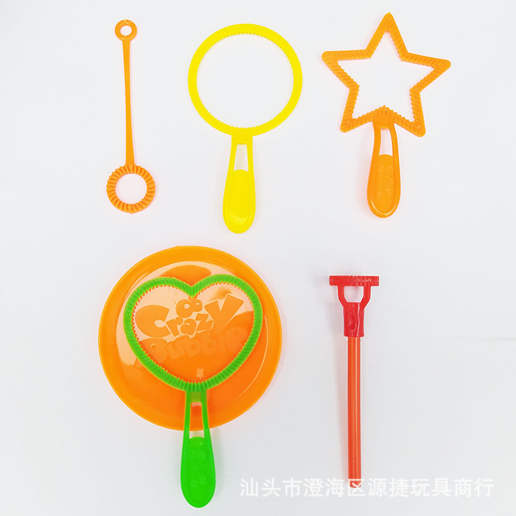 跨境儿童幼儿园6件套吹泡泡小工具 吹杆小吹棒 泡泡盘套装玩具