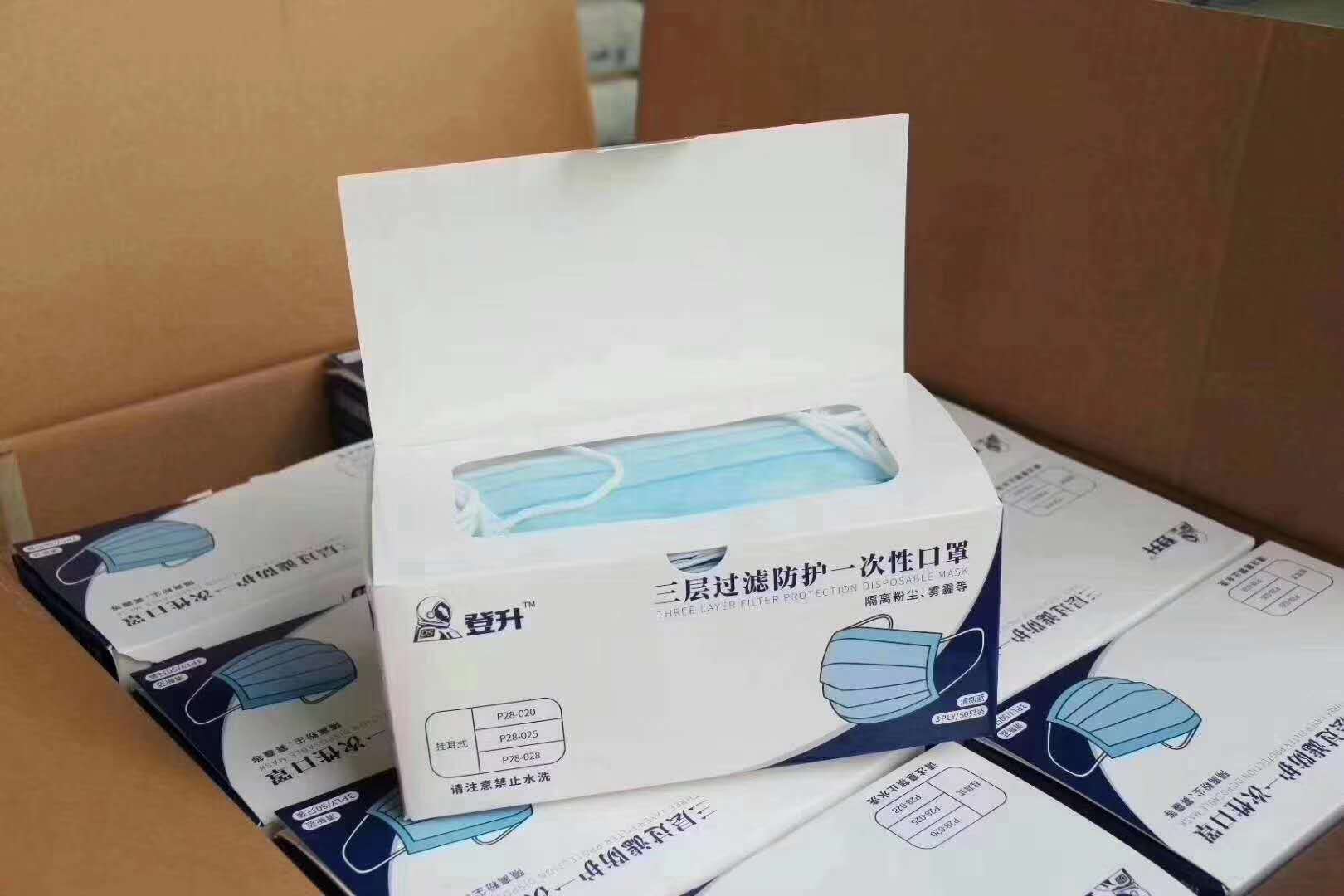 登升一次性口罩防尘防雾霾成人口罩 透气防晒50只装 防护口罩