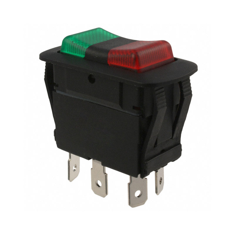 回弹双边复位船型开关6脚3档翘板电源开关c1501albb