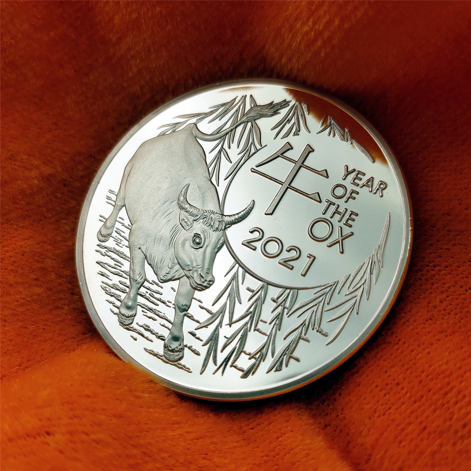 澳大利亚牛年金银币 牛年纪念币外贸硬币镀金银australia ox coin