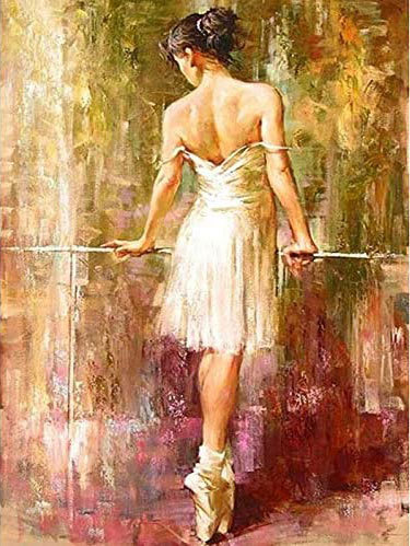 0成交1个裸背少女围裙油画风格欧美人物钻石画￥12.