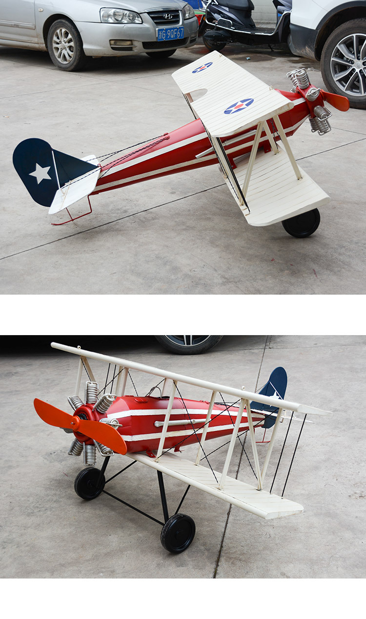 5米美式双翼滑翔机飞机模型创意摆件商场挂饰一件代发