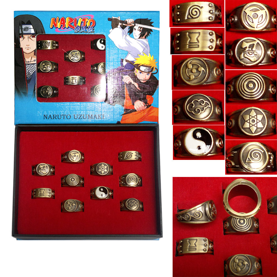 火1影晓组织疾风传十款标志组合忍者戒指套装初代博人传青古铜色