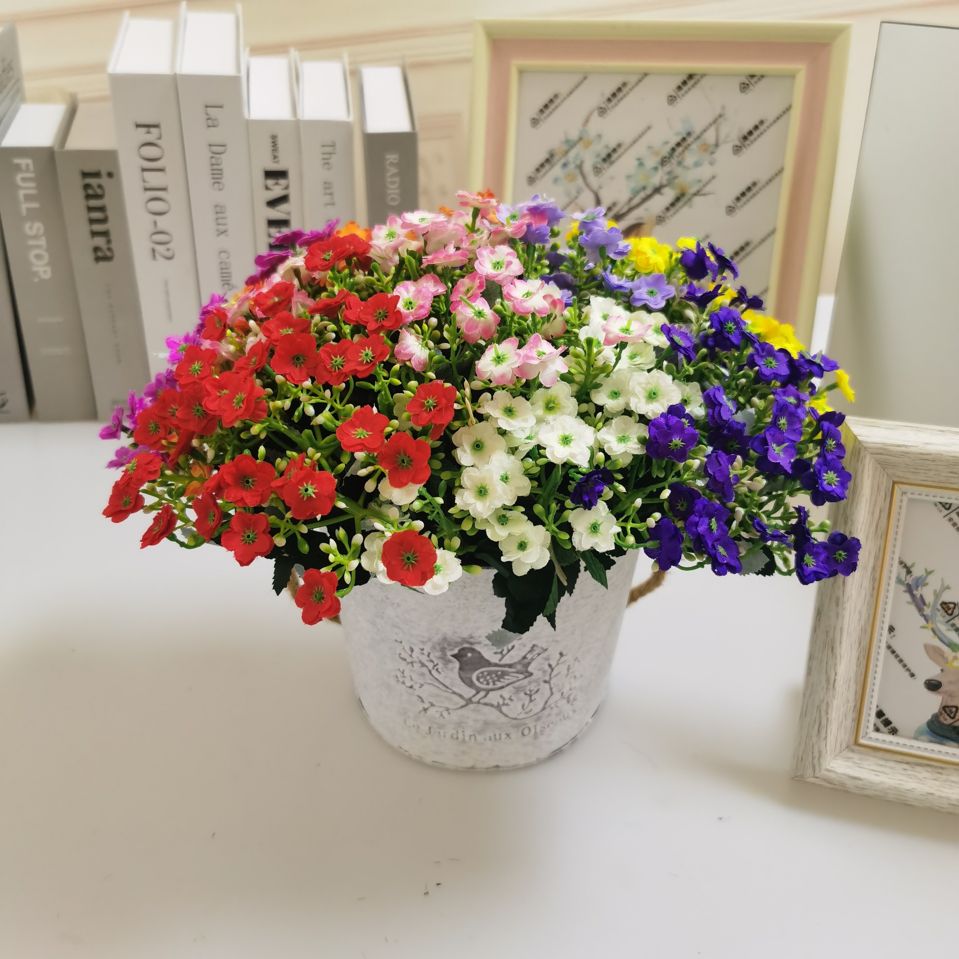 仿真花束花卉批发6杈36头米兰草把束家居装饰盆栽花卉仿真花束