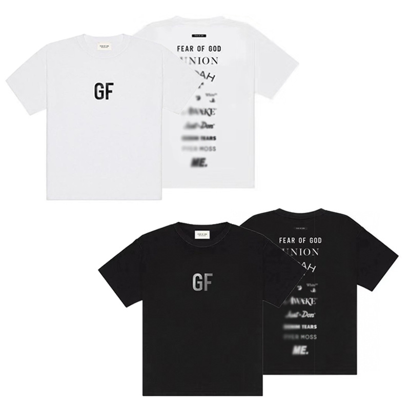 现货fear of god九方联名慈善限定纪念短袖fog高街嘻哈黑白t恤潮
