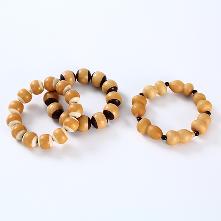 牛骨镶嵌葫芦手串手链 手工男女念珠佛珠红檀木镶口手串批发