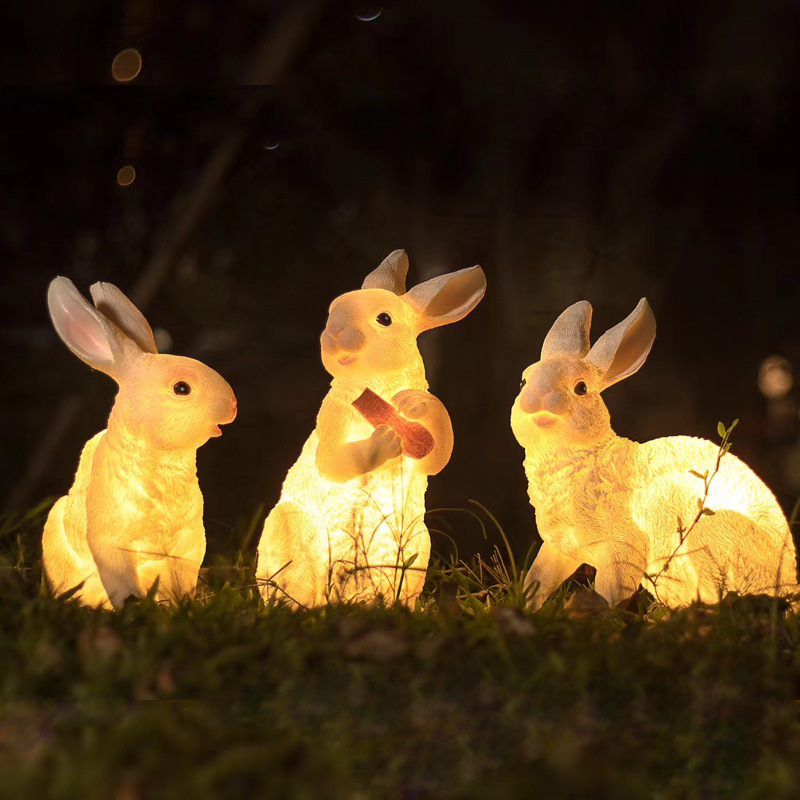 led兔子发光造型灯卡通造型梦幻灯光文旅景观装饰公园亮化灯