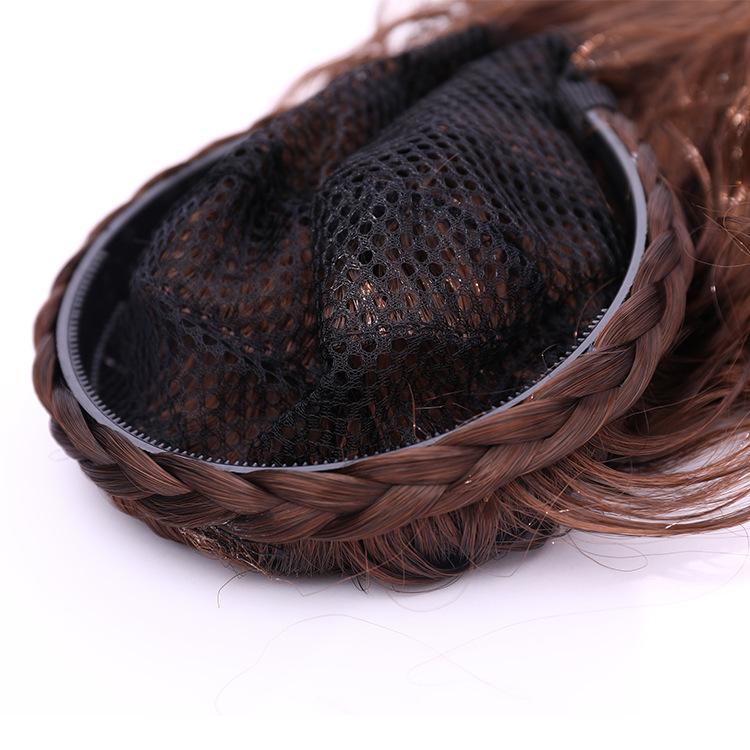 厂家直销时尚半扣假发女化纤丝材质中长微卷假发批发颜色可协商