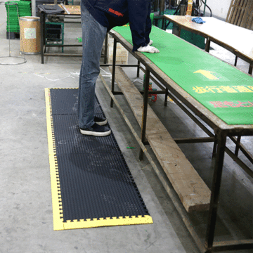 可定制 车间收银台用橡胶防滑垫 可拼接圆点抗疲劳垫