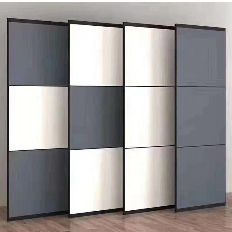 铝合金极简隐边衣柜移门材料 全铝推拉移门型材 极简轻奢移门铝材