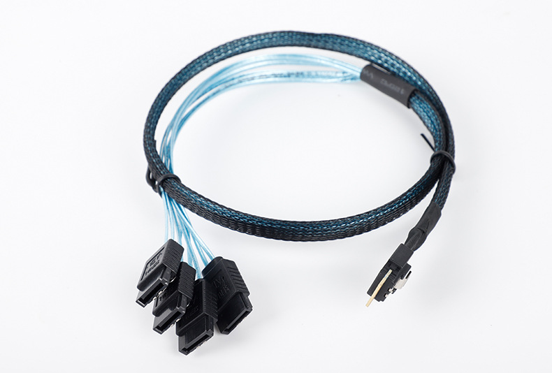 服务器连接线硬盘高速线siimsas sff 8654 4l to sata 7p*4 批发