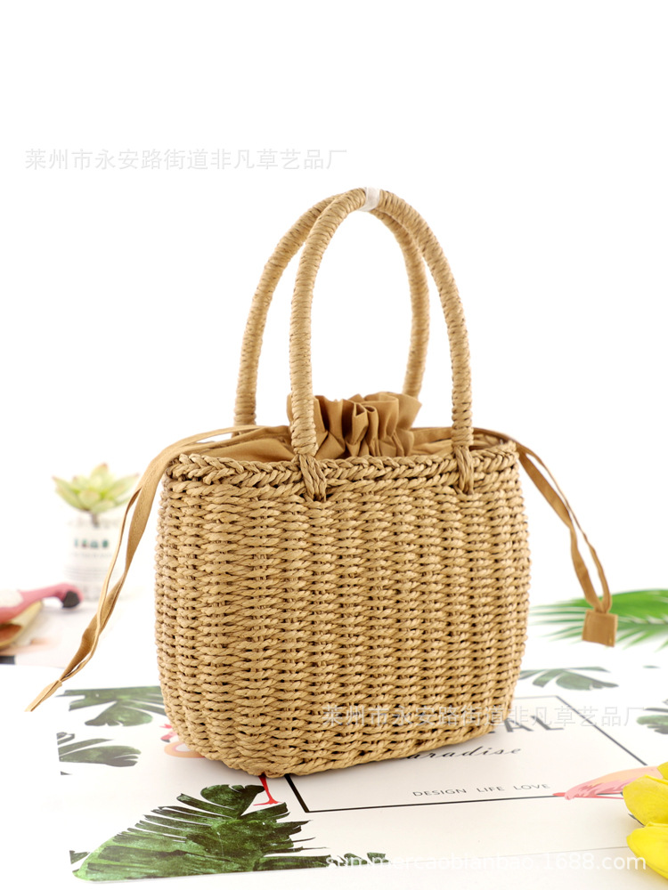 厂价新款纸绳手提包草编包时尚休闲编织包沙滩包女包一件代发
