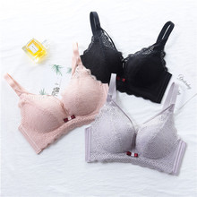 新品夕雾无钢圈中厚款蕾丝文胸舒适聚拢收副乳女士胸罩内衣女