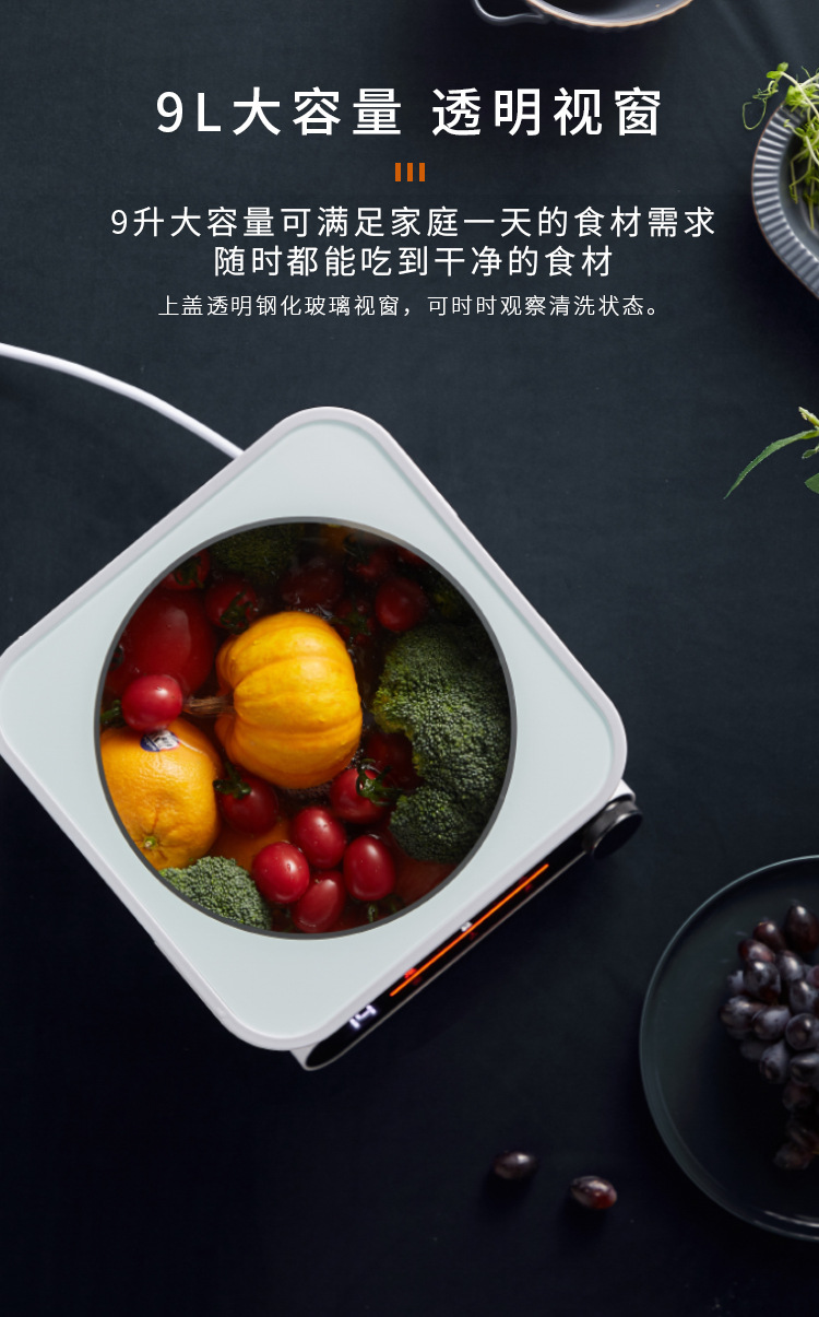 果蔬清洗机全自动食材消毒机洗菜机家用羟基水离子技术食物净化器