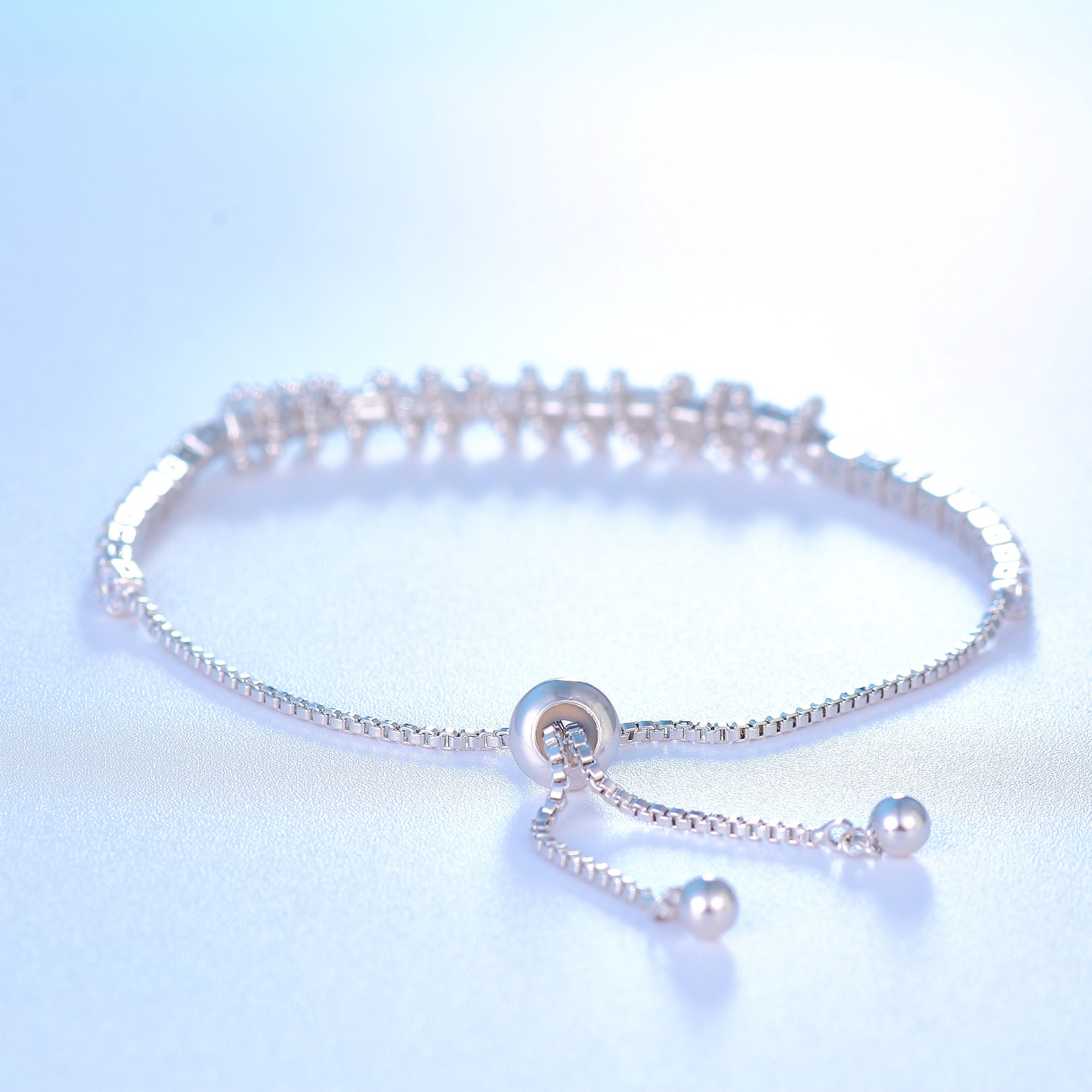 unieno 广州伊诺珠宝女士锆石抽拉手链自由调节跨境爆款一件代发