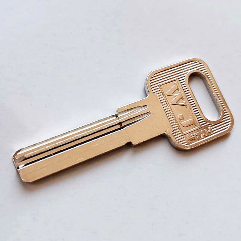 电纯铜万嘉2电脑打孔单排后定位短中长三款防盗门ab锁芯钥匙胚子