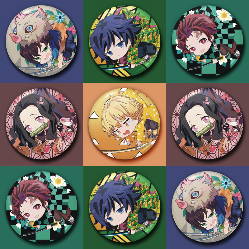 【黑鸭动漫】鬼灭之刃徽章祢豆子我妻善逸伊之助个性动漫学生胸章