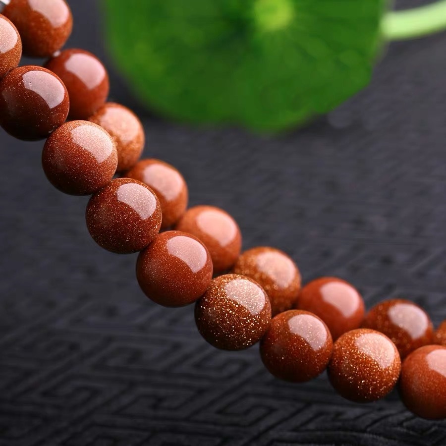 现货金砂石半成品金沙石散珠串珠子圆珠 diy手工配饰材料 女饰品