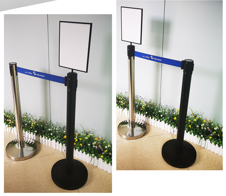 不锈钢栏杆插牌酒店指示牌横向a4电影院排队告示牌黑色喷漆厂家