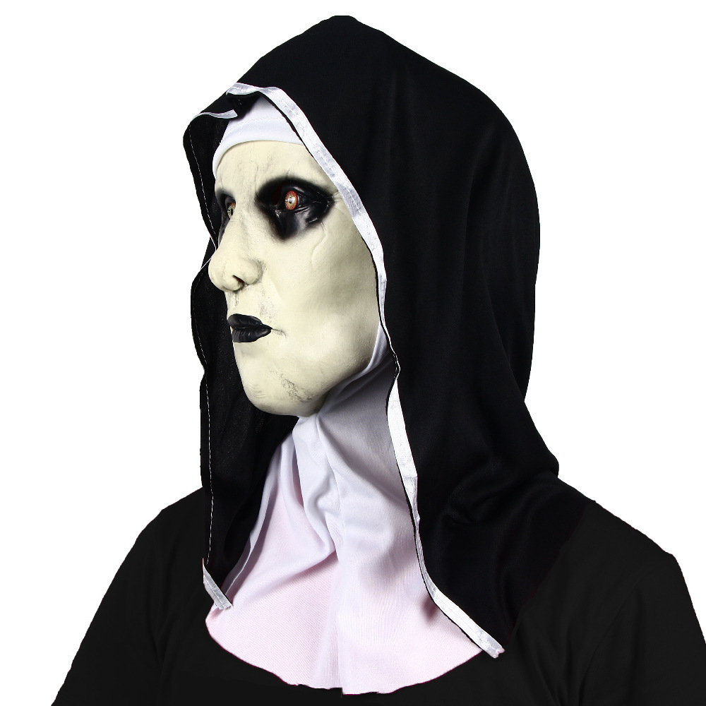 招魂2万圣节乳胶面具头套派对舞会修女恐怖死侍鬼面具装扮道具