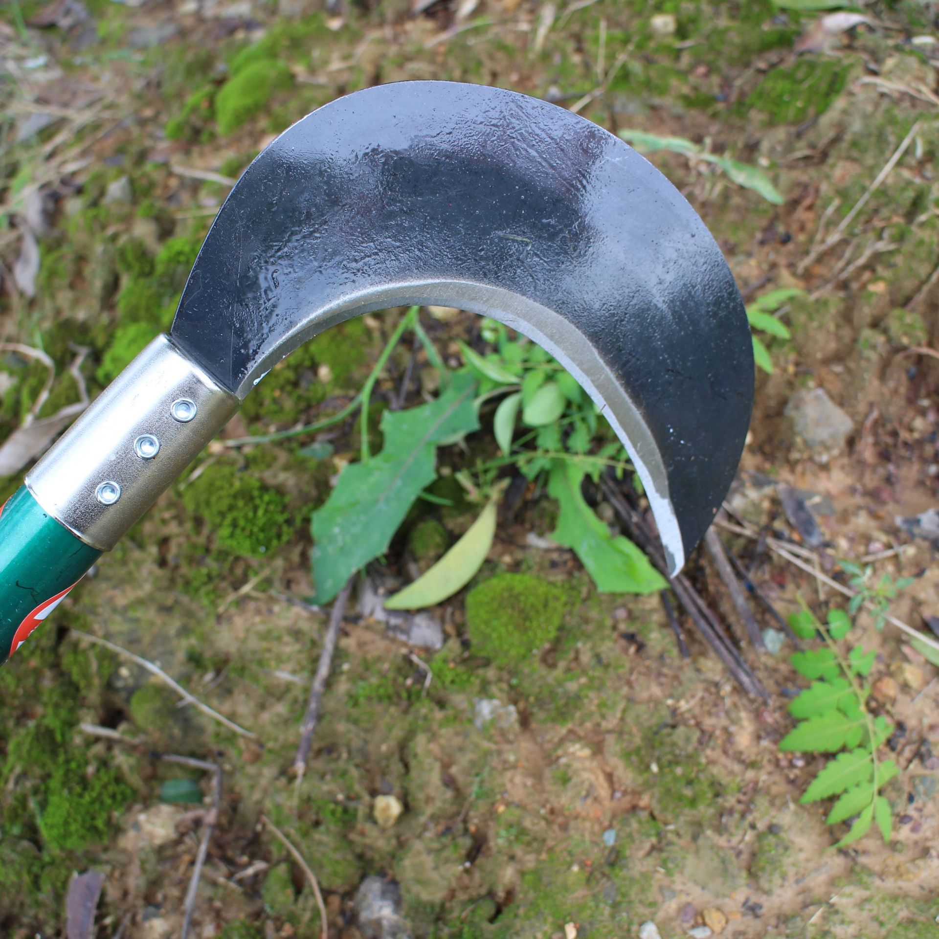 君肯鱼头刀农用刀具砍柴割草刀小弯头镰刀锰钢木柄镰刀
