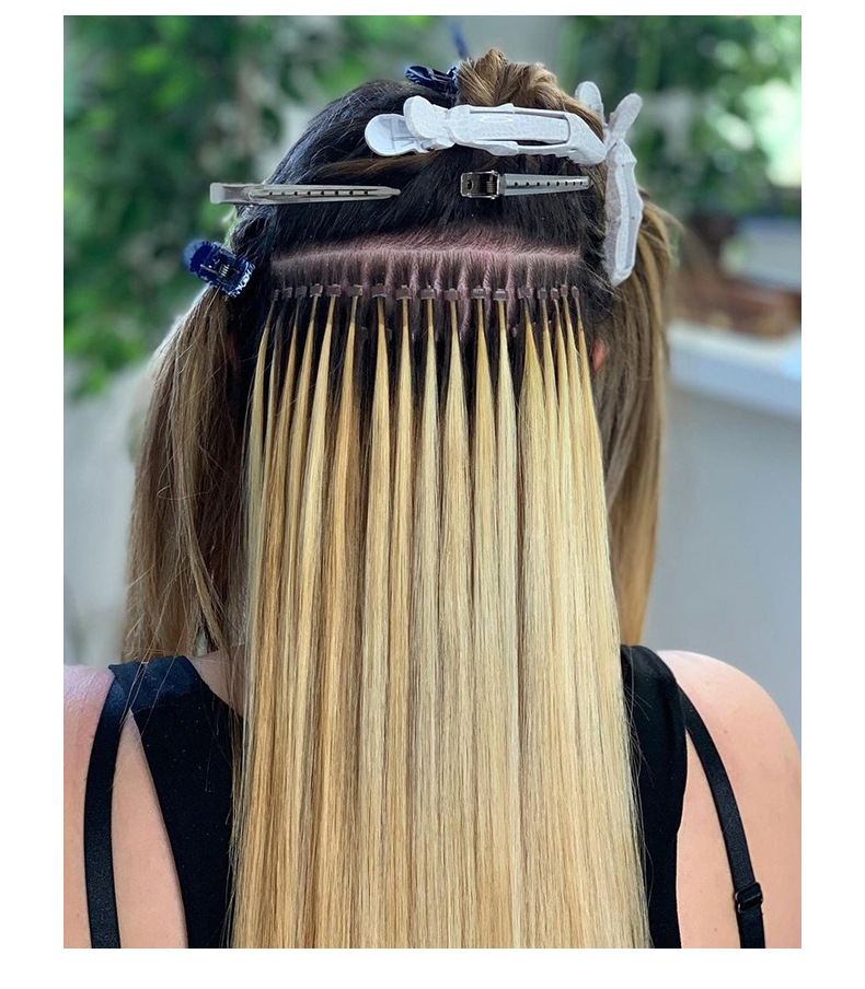 接发指甲发厂家现货批发 真人发假发片接发指甲发u型接发束u tip