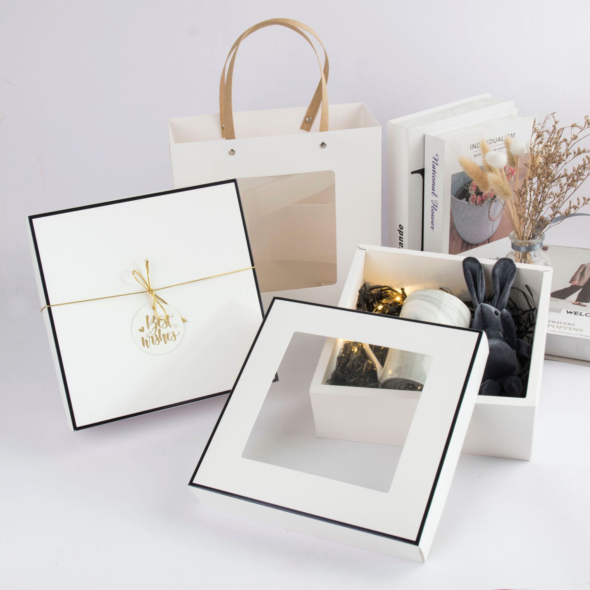 创意情人节礼物盒 开窗袋子天地盖钱包皮带包装盒口红 伴手礼盒子