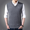 Middle and old age Wool vest spring and autumn Sleeveless sweater waistcoat Autumn and winter dad thickening knitting wool Vest Middle and old age Wool vest spring and autumn Sleeveless sweater waistcoat Autumn and winter dad thickening knitting wool Vest