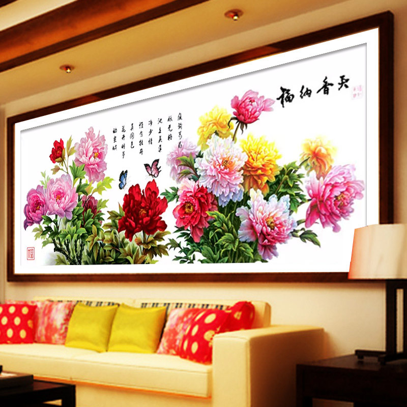 一件代发蒙娜丽莎线绣天香纳福十字绣2020新款客厅精准印花全满绣