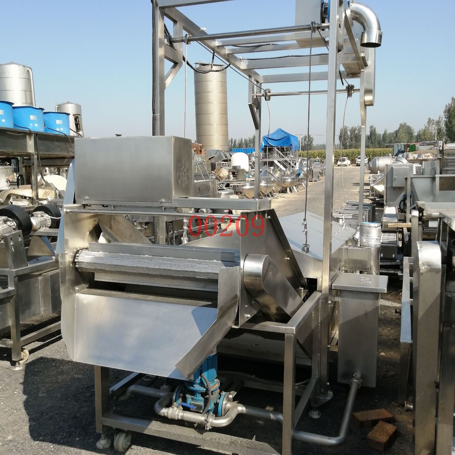 出售回收二手水煮生产线商用食品冷却机水煮生产线丸子水煮生产线